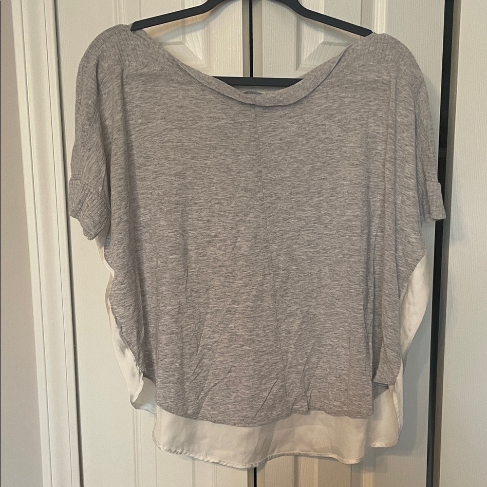 Zara Elegant Gray and White Women's Top - Picture 2 of 3
